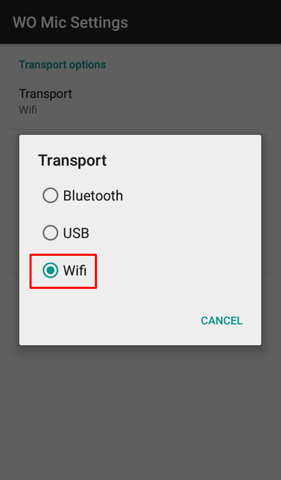 A 3. lépés - Válassza a WiFi lehetőséget