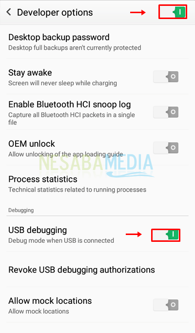 Como 3 - Ative as opções do desenvolvedor e ative a depuração USB