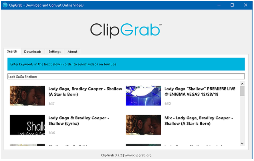 Faça o download do ClipGrab mais recente