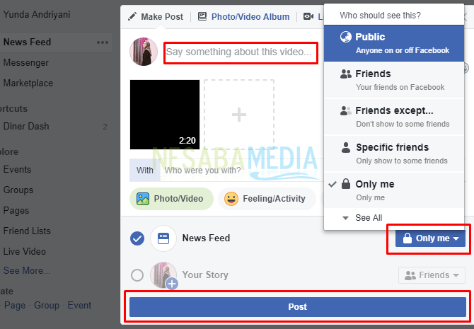 hogyan tölthet fel videókat a Facebookon a PC-n