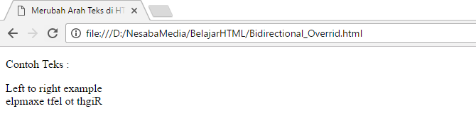 Bdo tagu izmantošana HTML