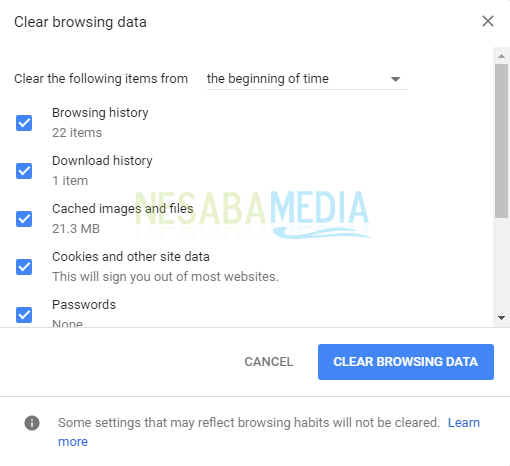 διαγραφή ιστορικού για χρήστες Chrome