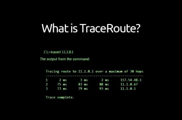 Komplett Tracert-funktion på CMD