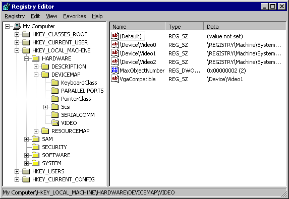 Eksempel på hjælpeprogrammet til Registreringseditor