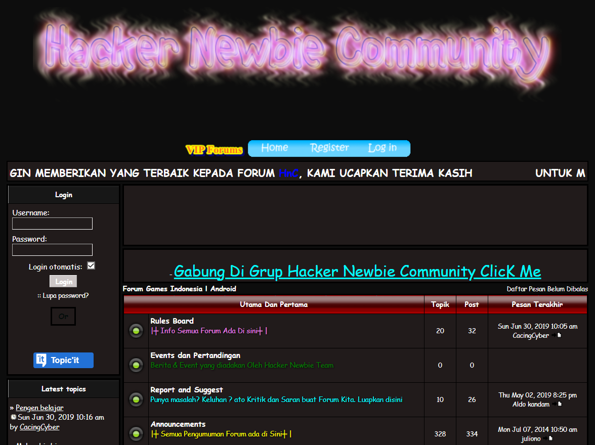 Hacker Newbie - Sito di hacker indonesiano