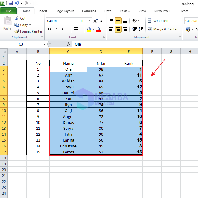 Tutorial Kako se rangirati u programu Microsoft Excel