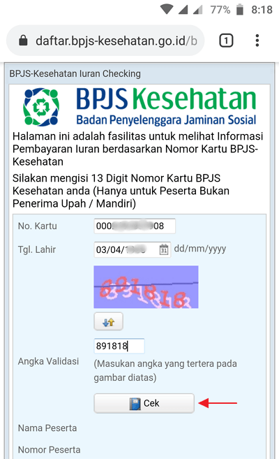 kaip patikrinti BPJS Health Online sąskaitas