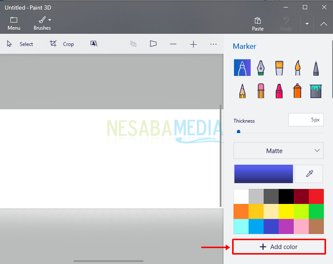 Меню paint. Brush menu.