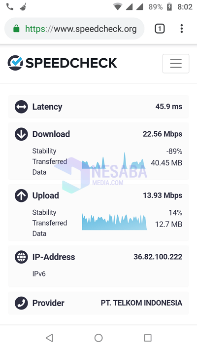 zkontrolujte rychlost internetu pomocí Speedcheck.org 3