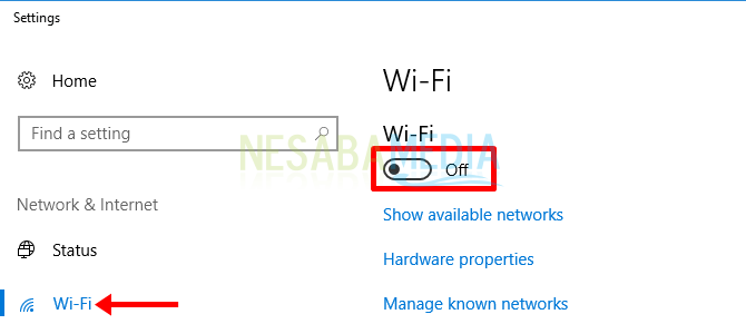 Kliknite na časť Wi-Fi