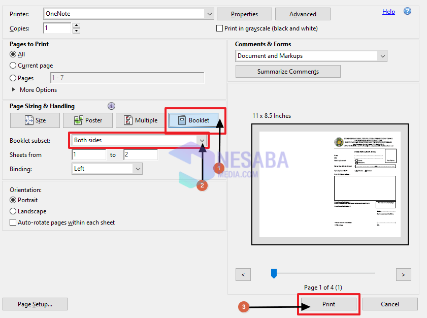 impression automatique d'avant en arrière en pdf