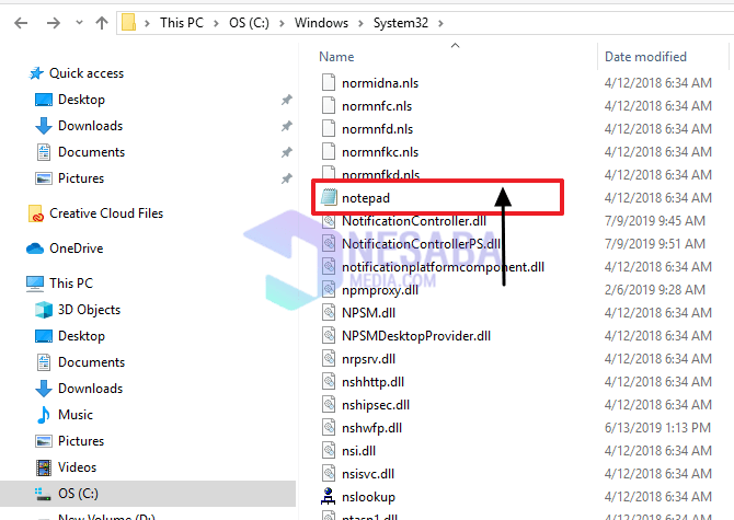 öppna anteckningar via File Explorer