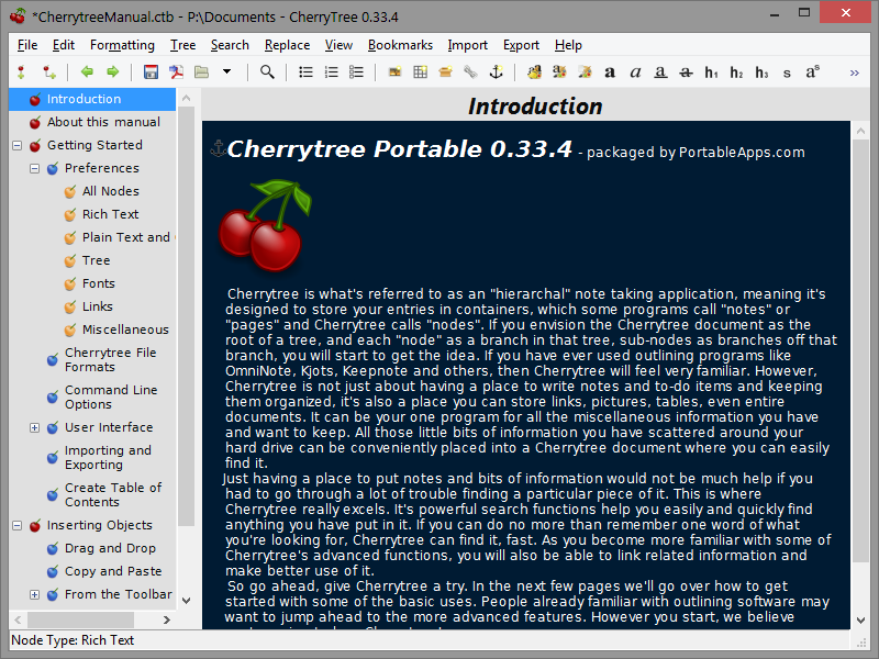 CherryTree 0.99.56 download the new version