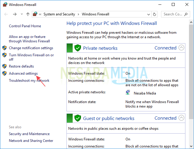 Schalten Sie die Firewall aus 